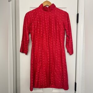 1960’s Red Mini Mock Neck Dress - size Medium